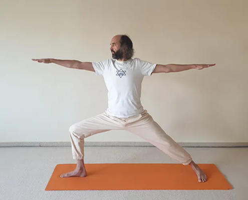 Beitragsbild für den Asanabeitrag über Virabhadrasana – der Krieger